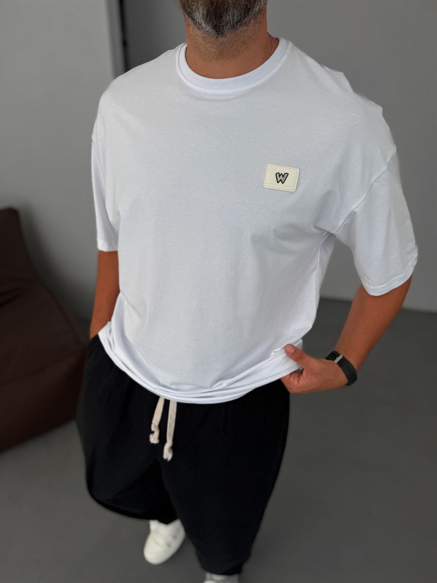 W-Patched Oversize T-Shirt