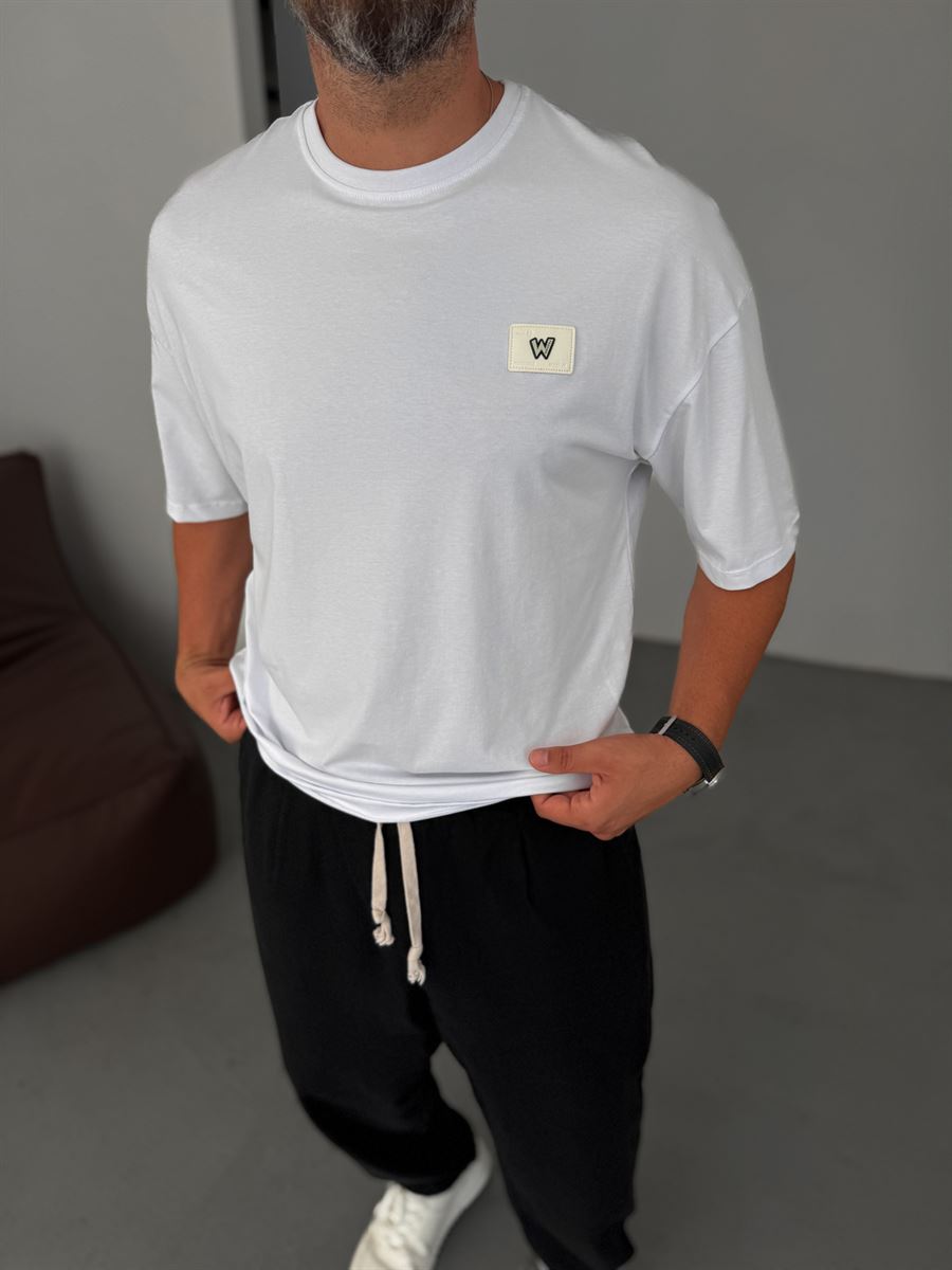 W-Patched Oversize T-Shirt