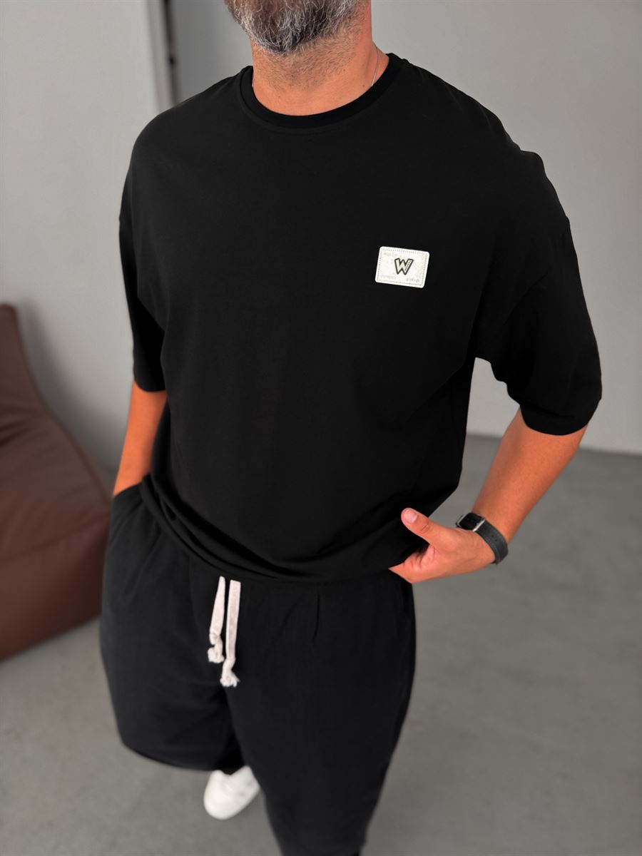 W-Patched Oversize T-Shirt