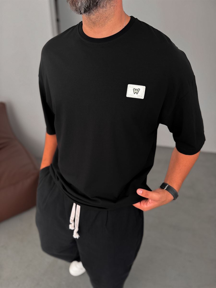 W-Patched Oversize T-Shirt