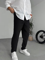 Tencel Fabric Carrot Cut Pants