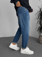 Scratched Distressed Washed Boyfriend