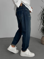 Scratched Distressed Washed Boyfriend