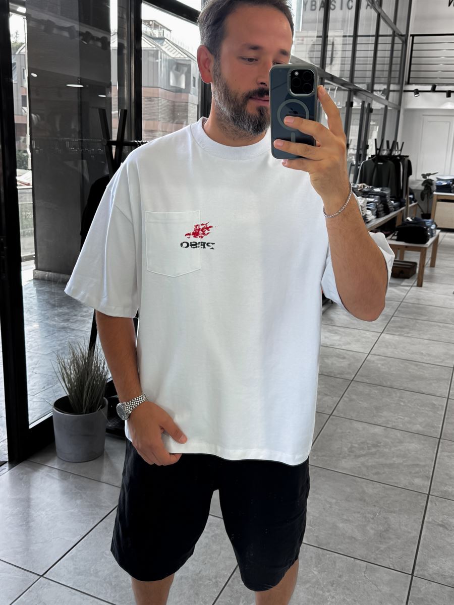 Peso Pocket Printed Oversize T-Shirt