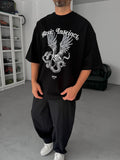 Black Basic Instinct Printed Oversize T-Shirt BS-