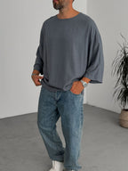 Cotton Linen Elbow-Length Sleeve T-Shirt