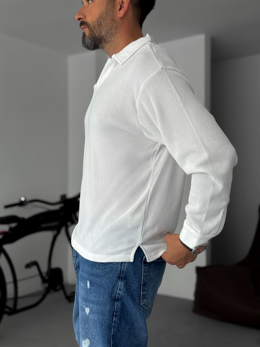 Collared Knitwear Sweatshirt