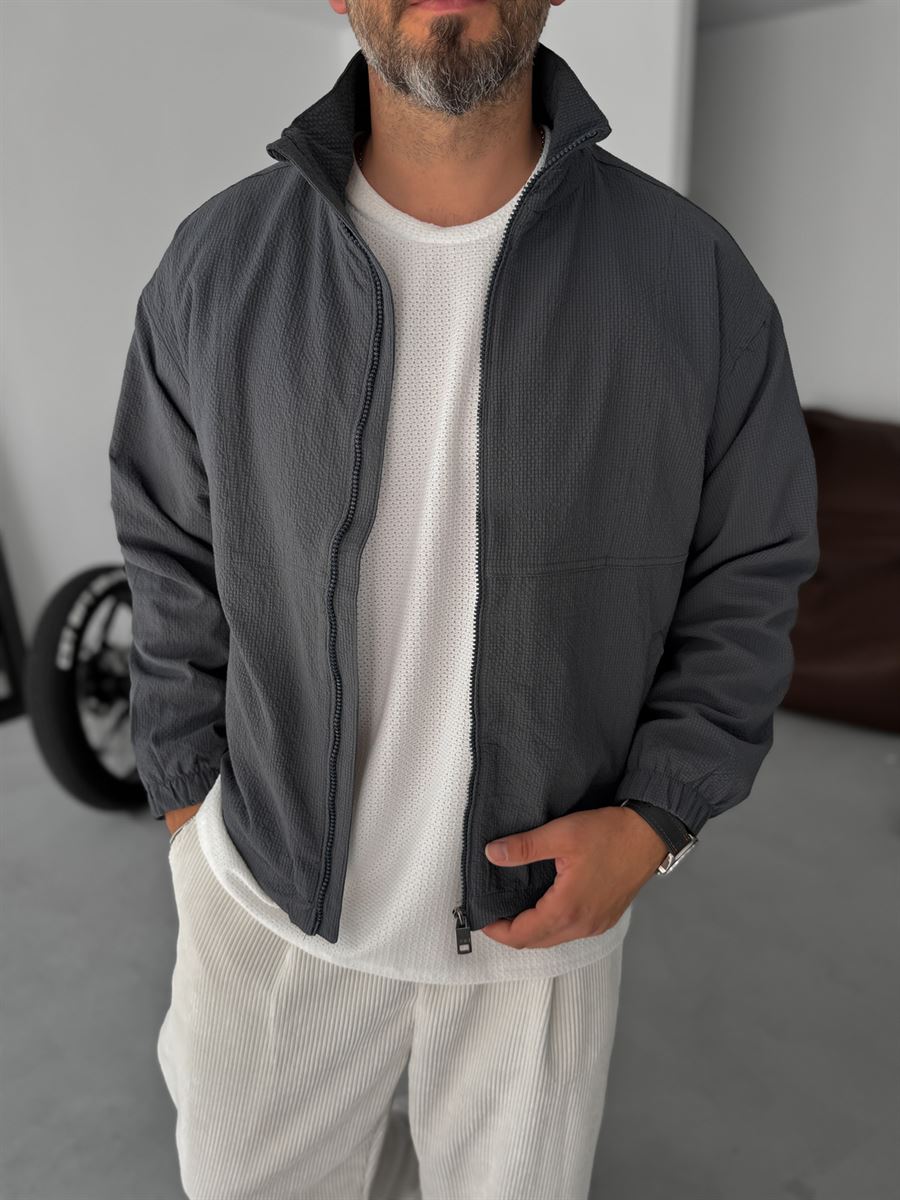 Seersucker Fabric Seasonal Jacket