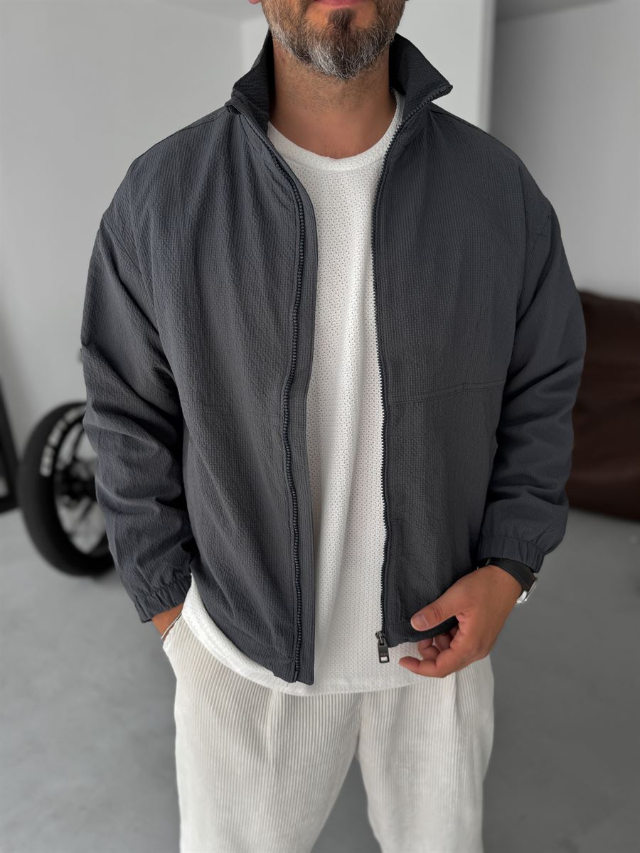 Seersucker Fabric Seasonal Jacket