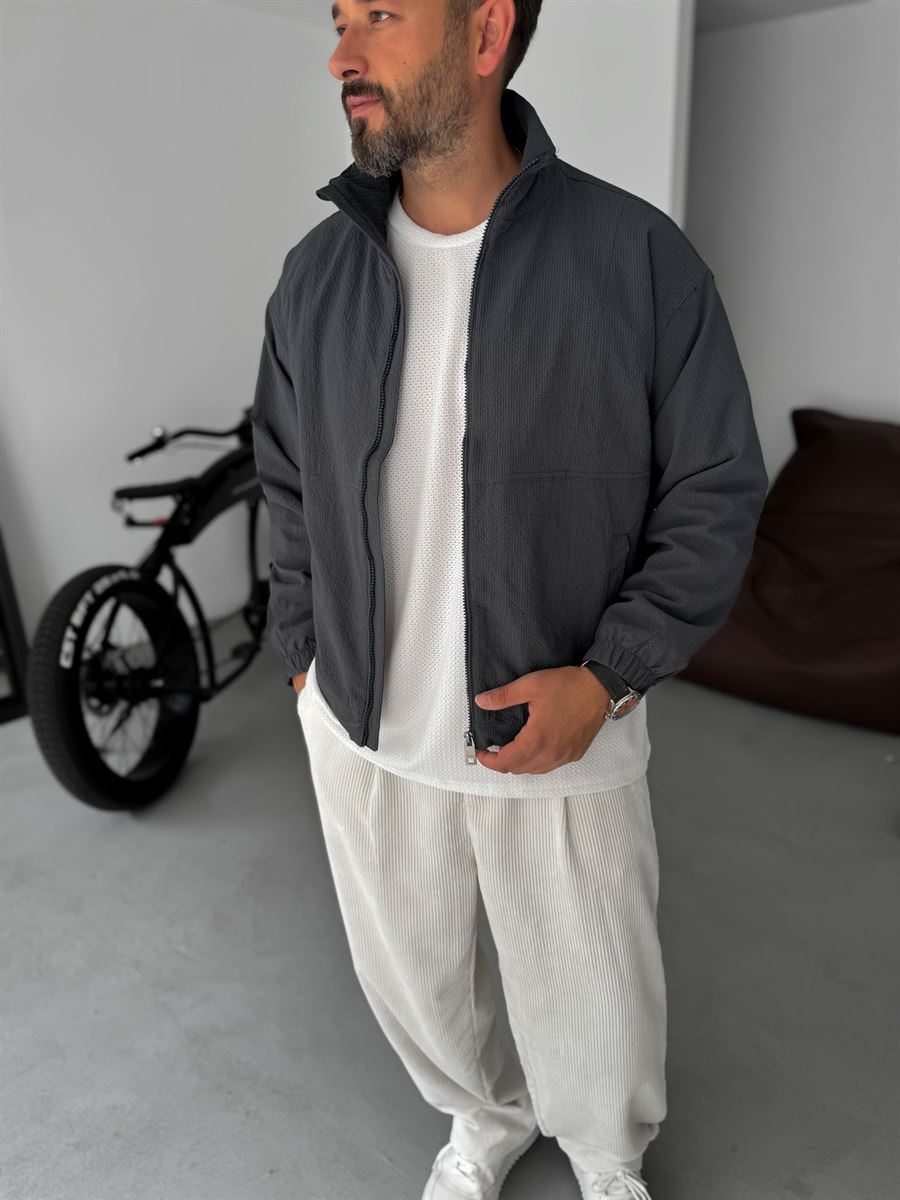 Seersucker Fabric Seasonal Jacket