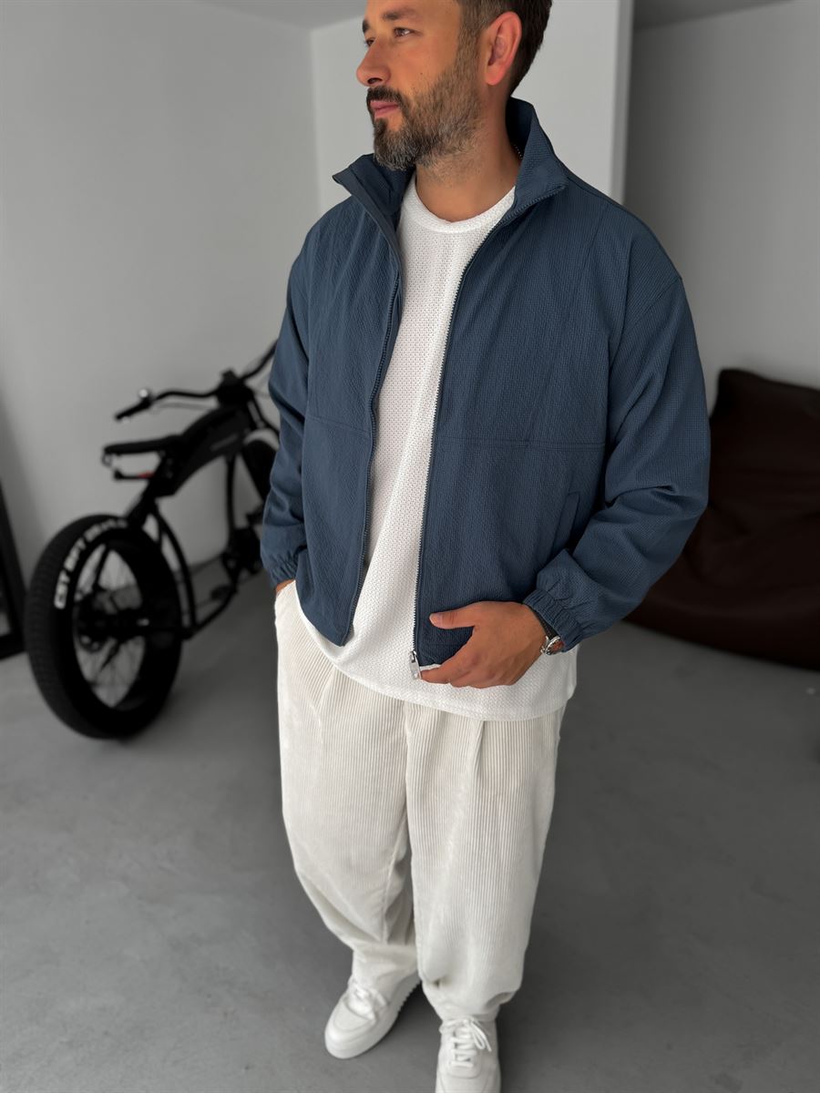 Seersucker Fabric Seasonal Jacket