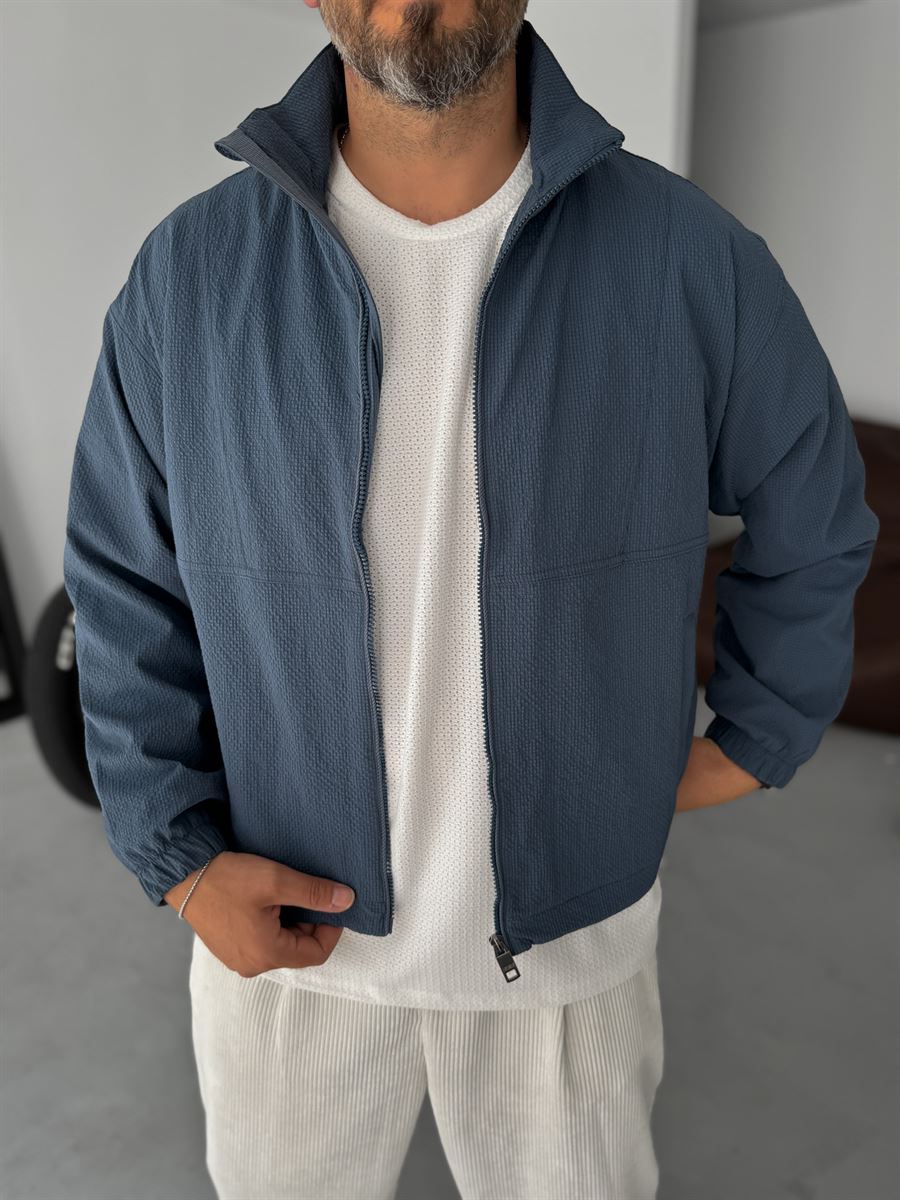 Seersucker Fabric Seasonal Jacket