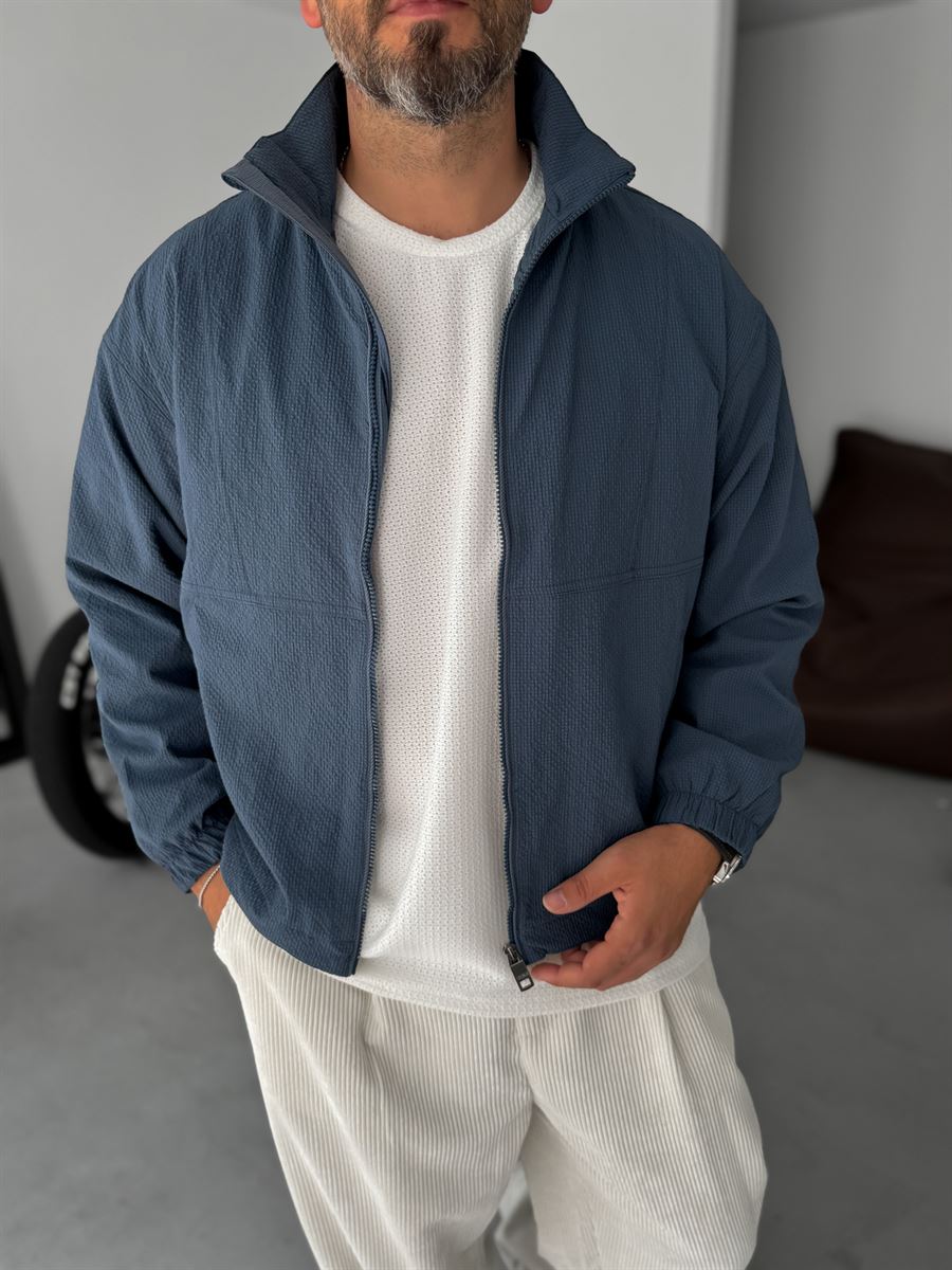 Seersucker Fabric Seasonal Jacket