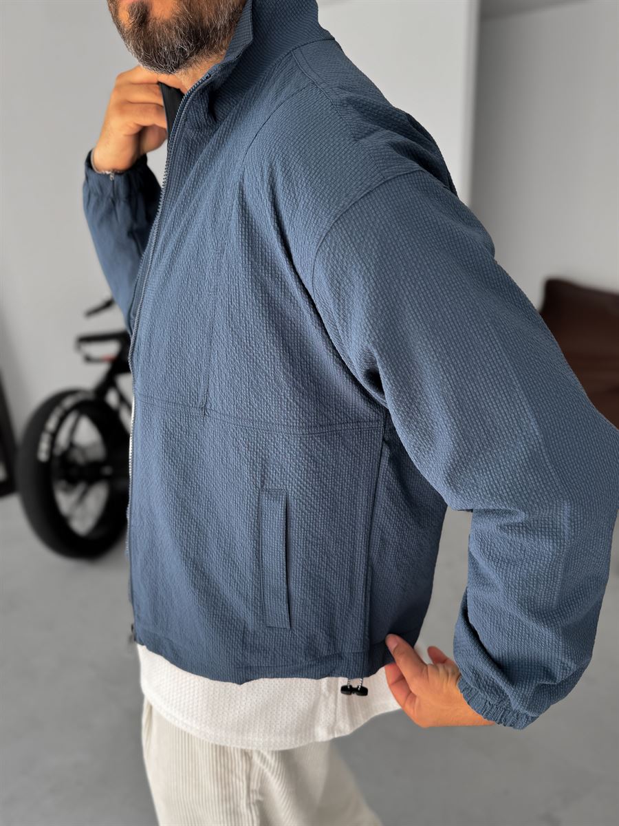 Seersucker Fabric Seasonal Jacket