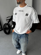 Graphique Embossed Patchwork Sweatshirt