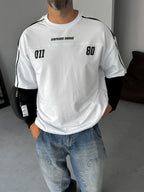 Graphique Embossed Patchwork Sweatshirt