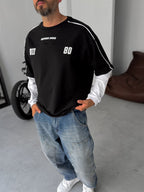 Graphique Embossed Patchwork Sweatshirt