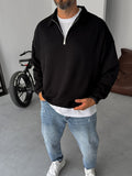 Half-Zip Ribbed Sweatshirt