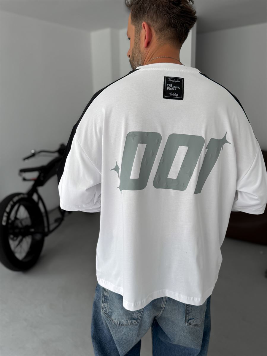 Stand Printed Patchwork Sweatshirt