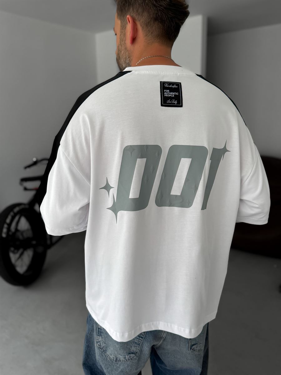 Stand Printed Patchwork Sweatshirt