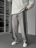Grey Striped Button Detail Tracksuit JJ-103