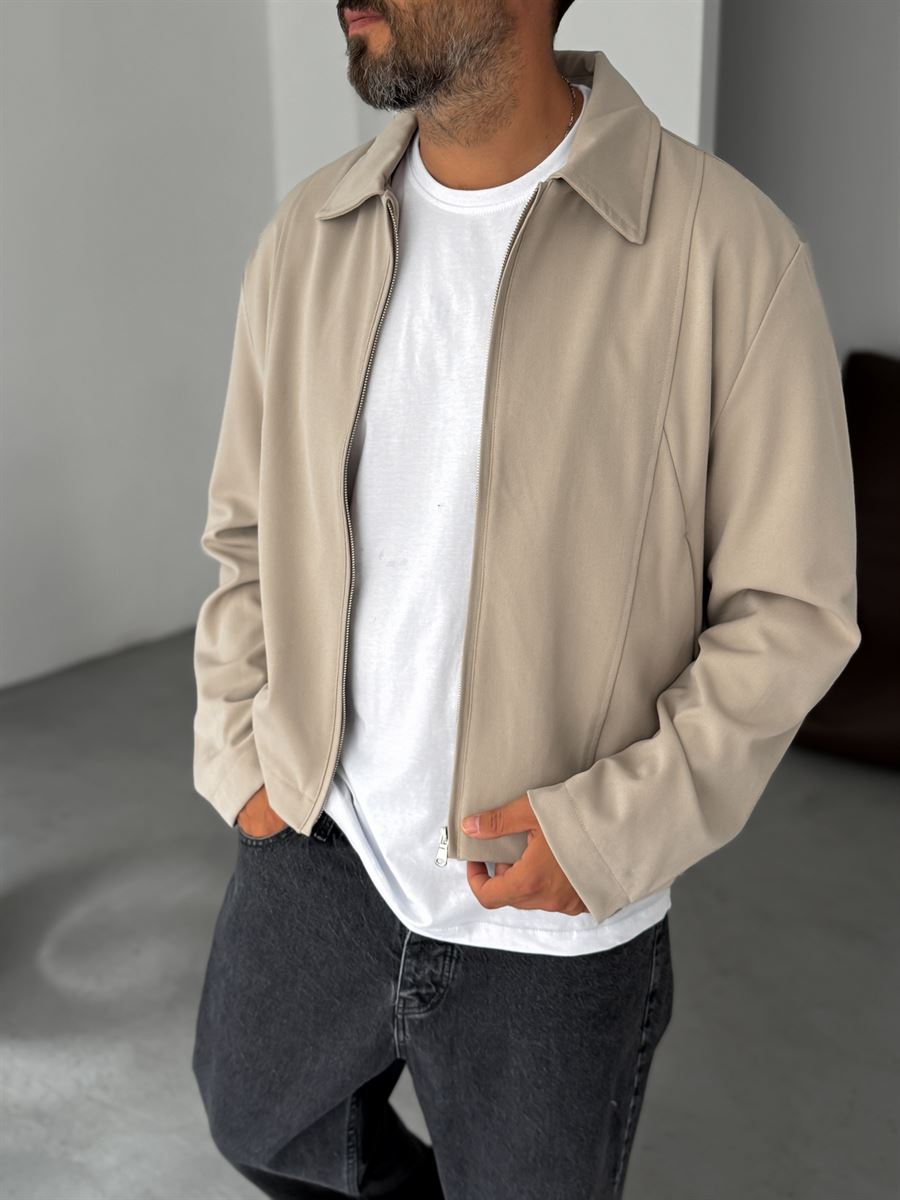 Boxy Fit Jacket with Sleeve Buttons