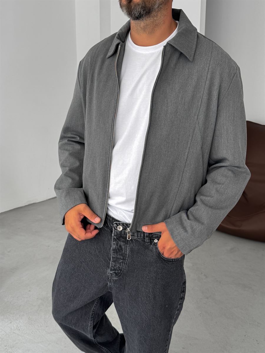 Boxy Fit Jacket with Sleeve Buttons