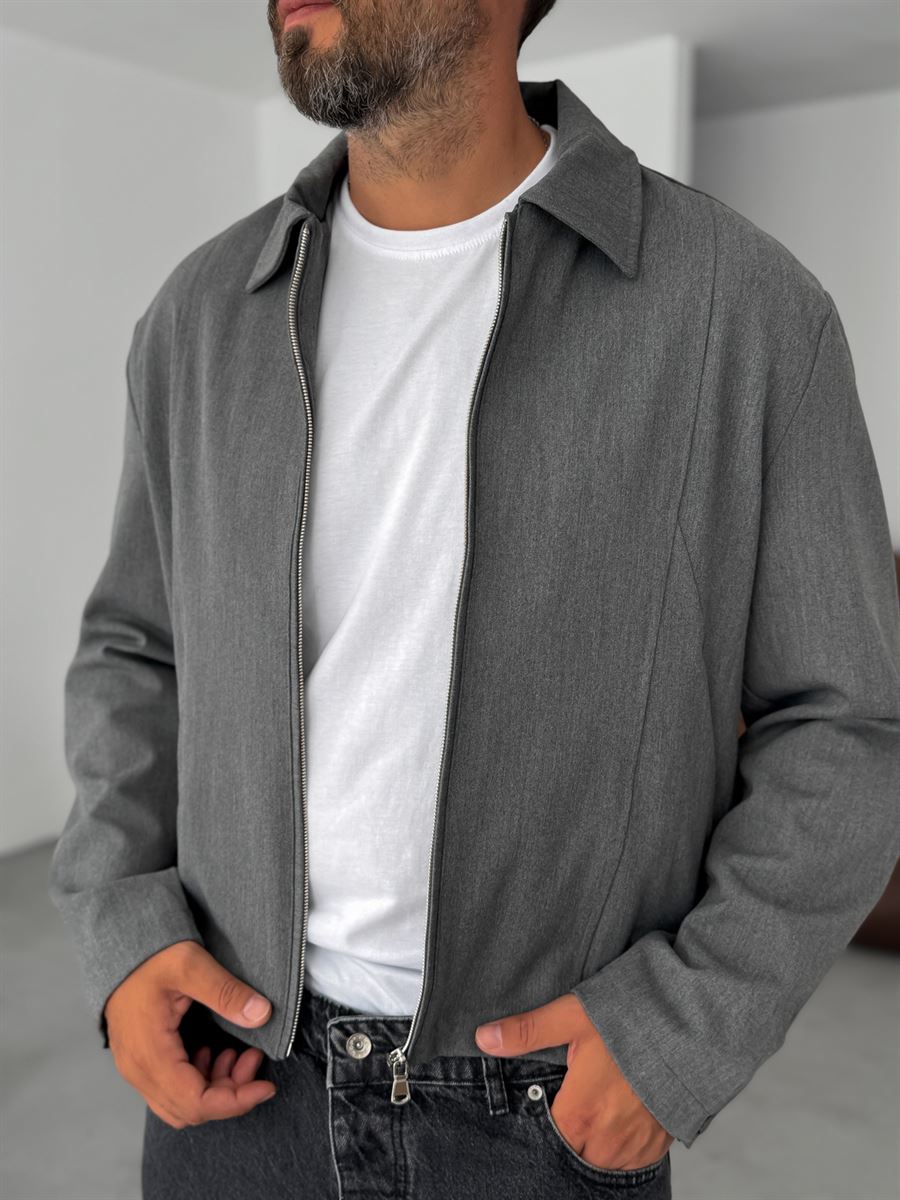 Boxy Fit Jacket with Sleeve Buttons