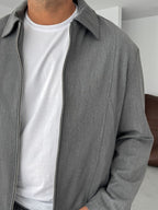 Boxy Fit Jacket with Sleeve Buttons