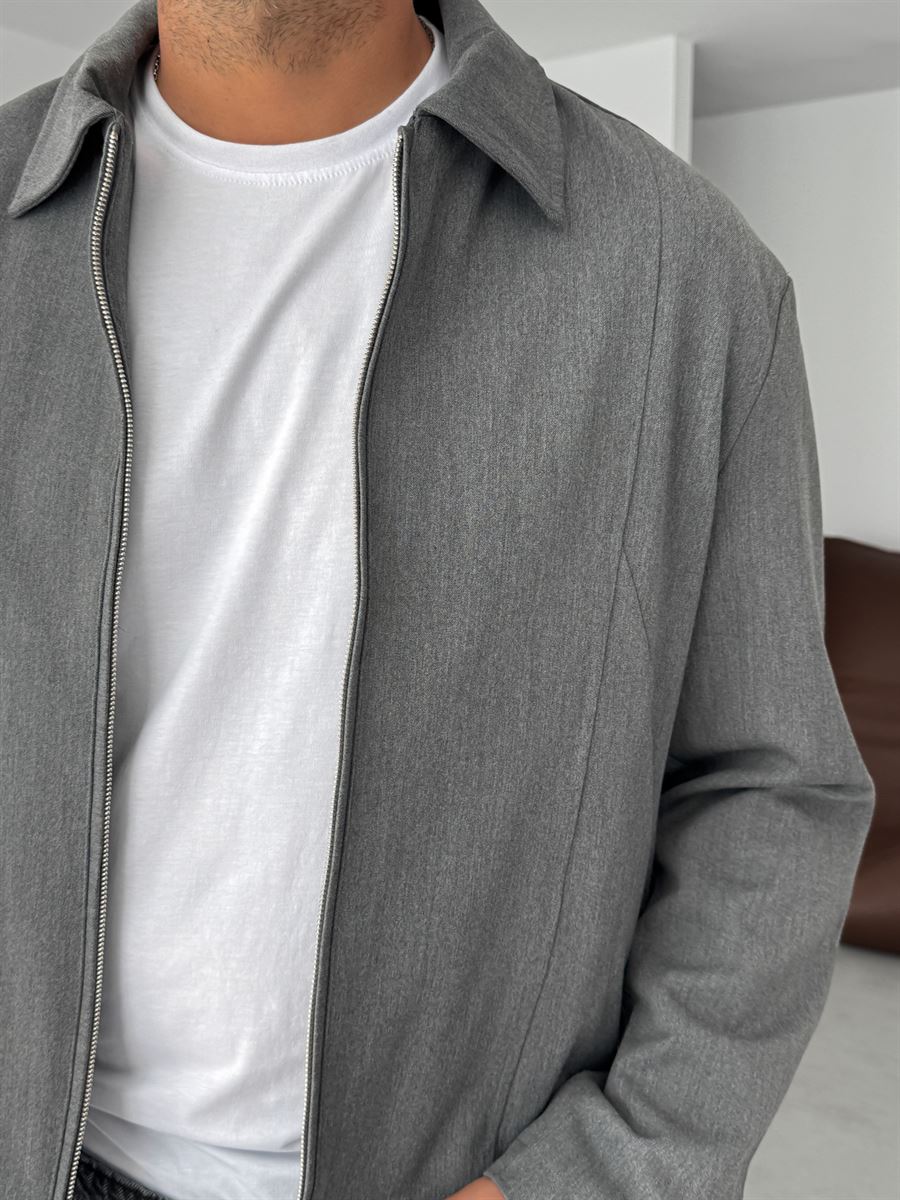 Boxy Fit Jacket with Sleeve Buttons