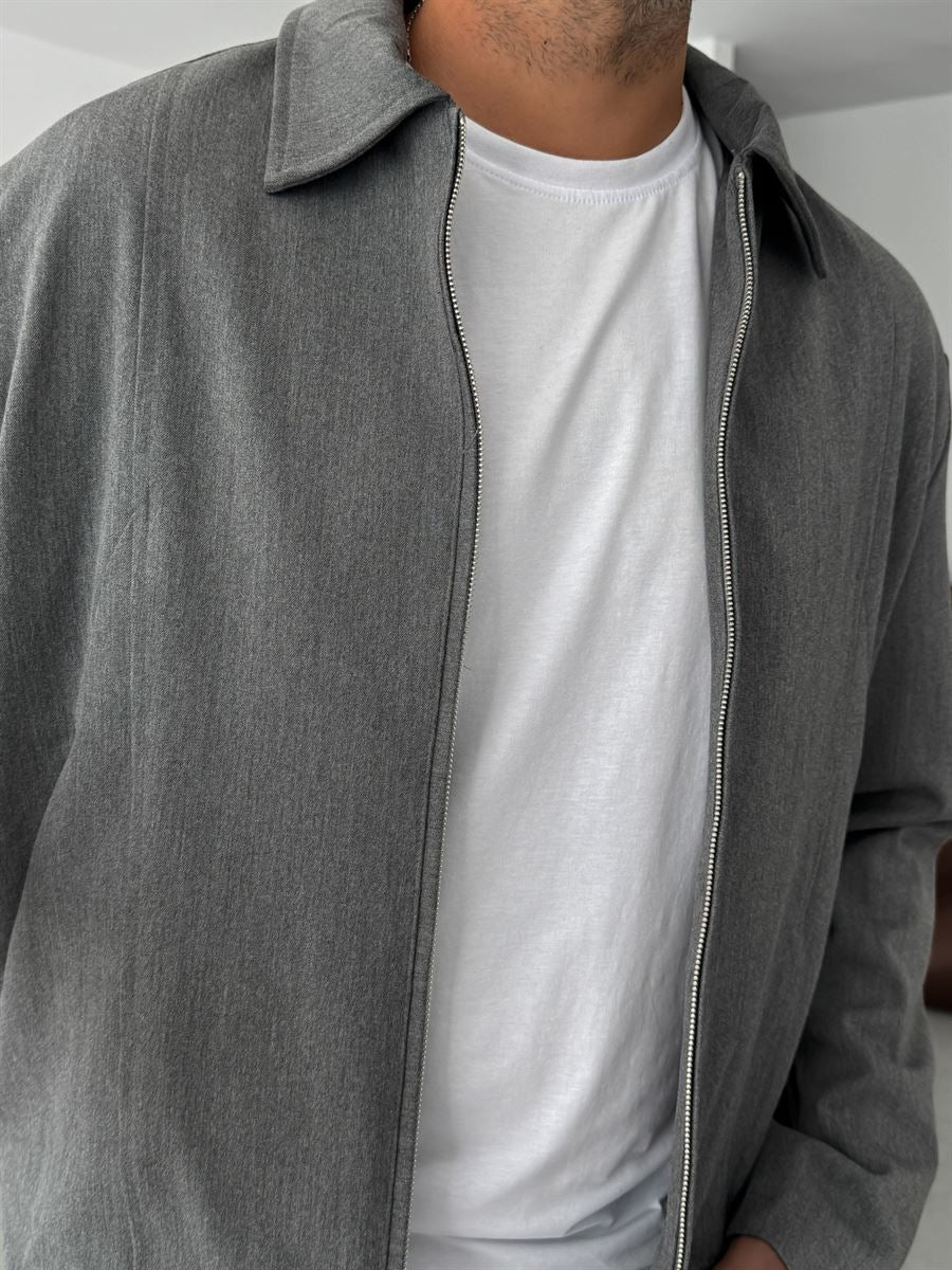 Boxy Fit Jacket with Sleeve Buttons