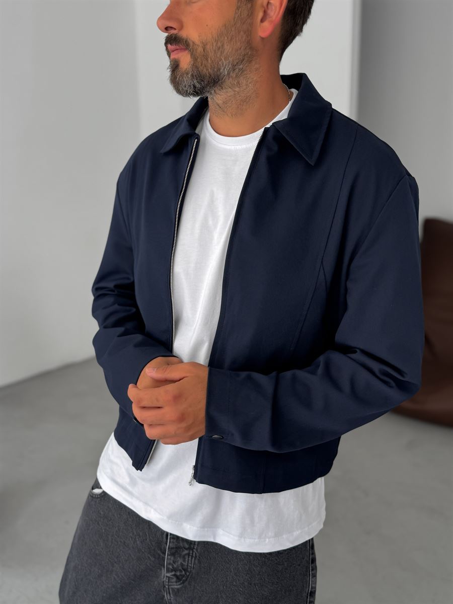 Boxy Fit Jacket with Sleeve Buttons