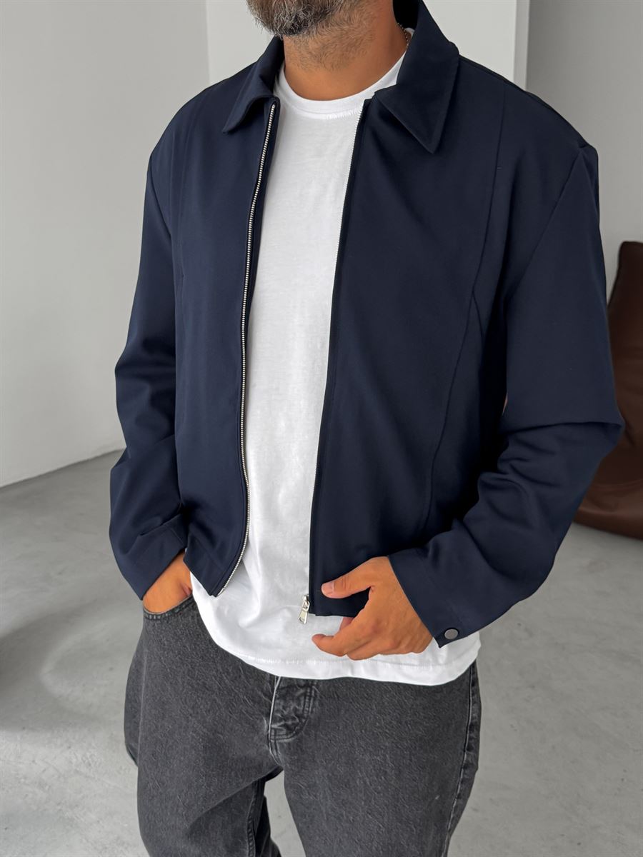 Boxy Fit Jacket with Sleeve Buttons