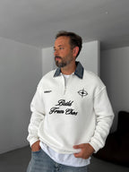 Denim Collar Build Oversize Sweatshirt