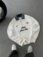 Denim Collar Build Oversize Sweatshirt