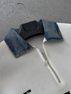 Denim Collar Build Oversize Sweatshirt