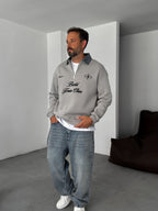 Denim Collar Build Oversize Sweatshirt