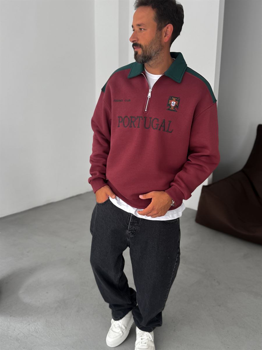 Portugal Embroidered Oversize Sweatshirt