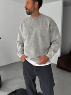 Grey Washed Basic Oversize Sweatshirt JJ-1262