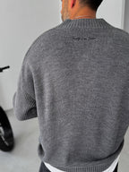 V-Neck Knitted Sweater with Embroidery Detail