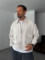 Tencel Fabric Washed Double Pocket Jacket