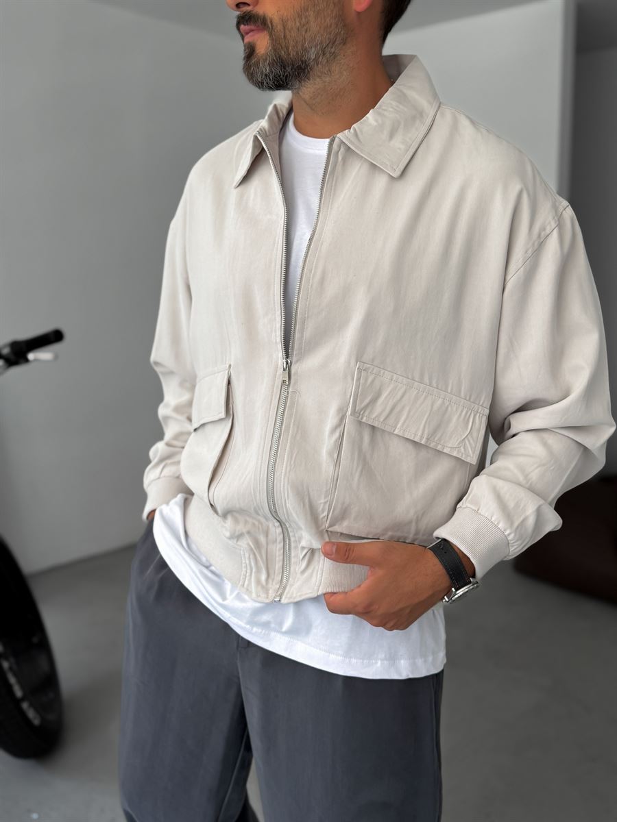 Tencel Fabric Washed Double Pocket Jacket