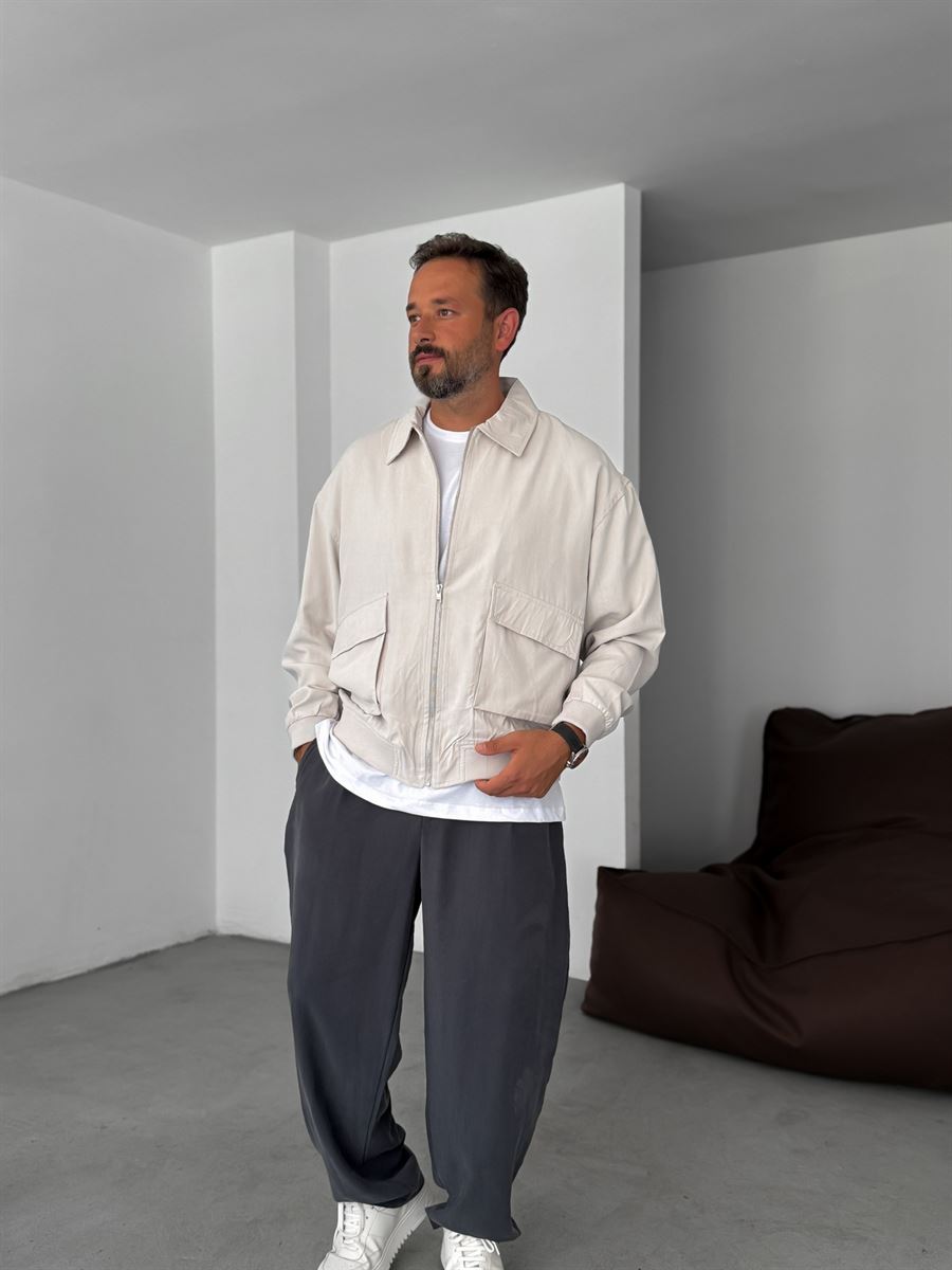 Tencel Fabric Washed Double Pocket Jacket