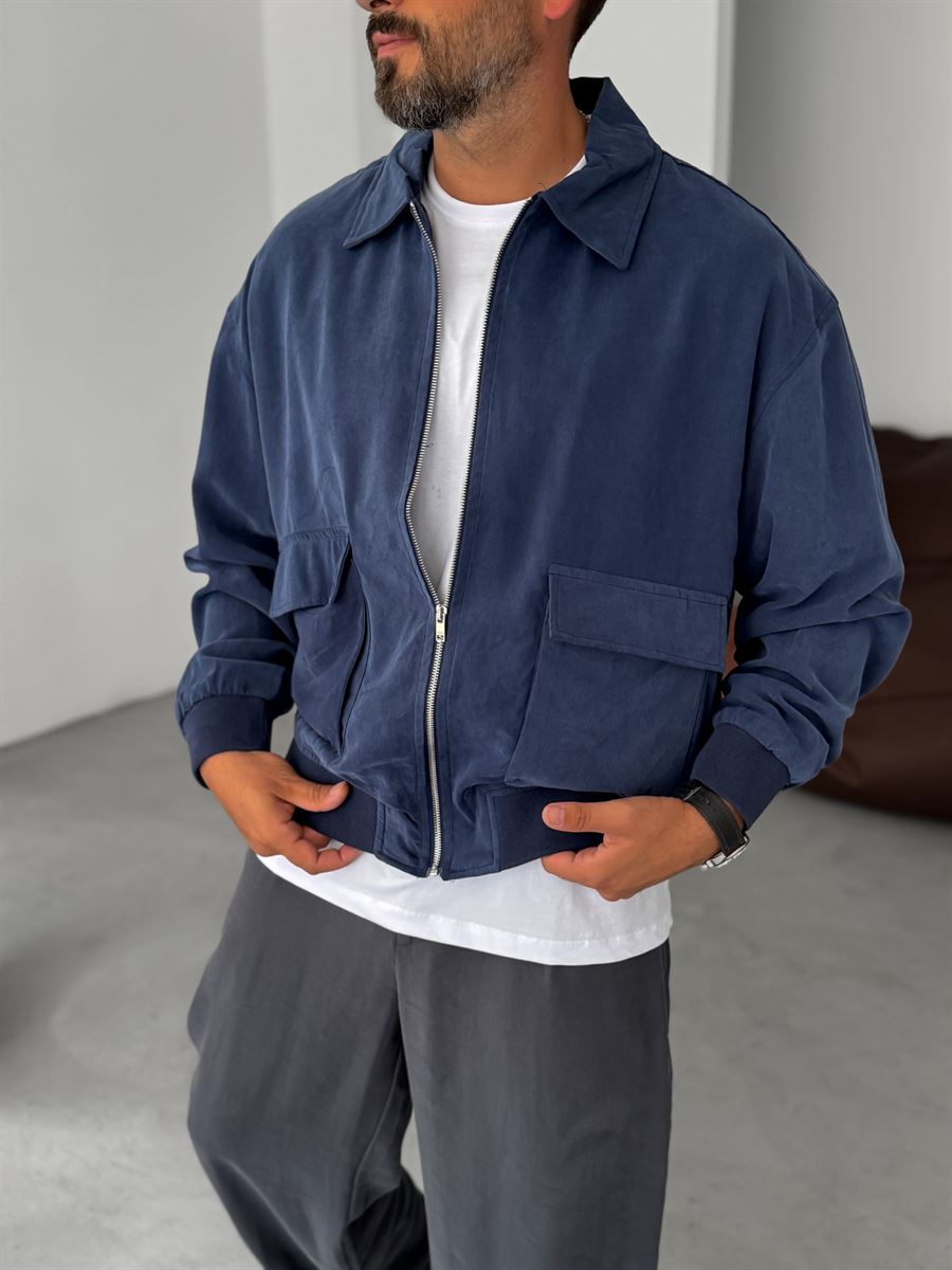 Tencel Fabric Washed Double Pocket Jacket