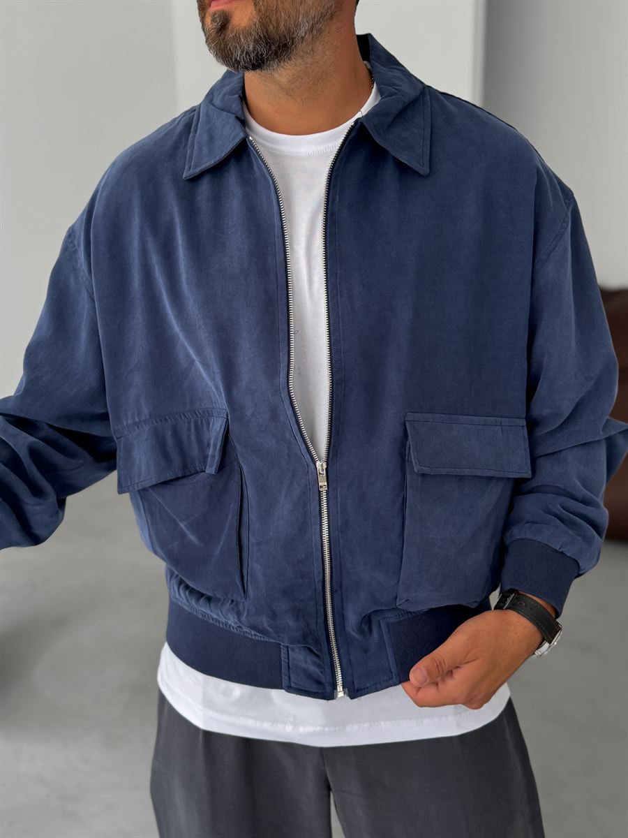 Tencel Fabric Washed Double Pocket Jacket