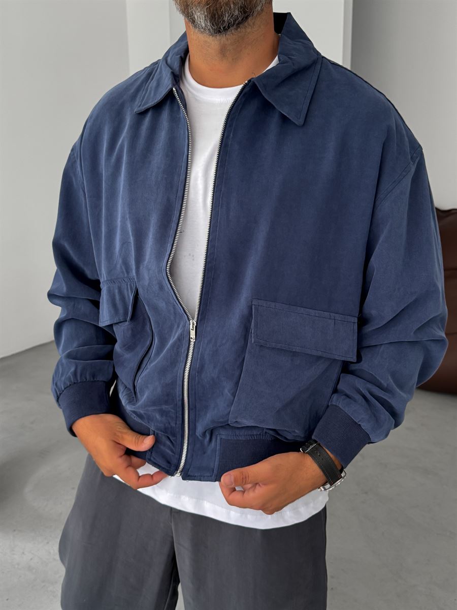 Tencel Fabric Washed Double Pocket Jacket