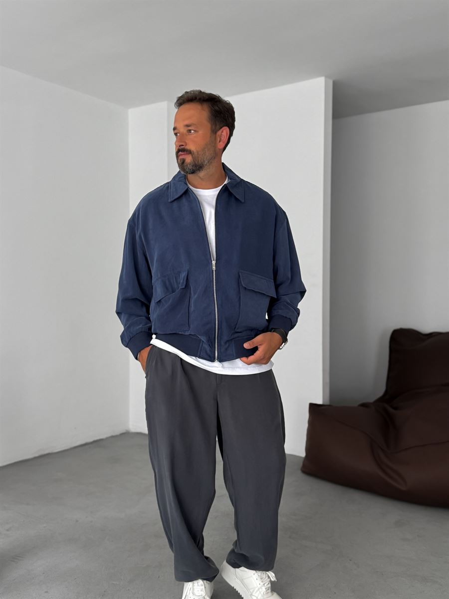 Tencel Fabric Washed Double Pocket Jacket