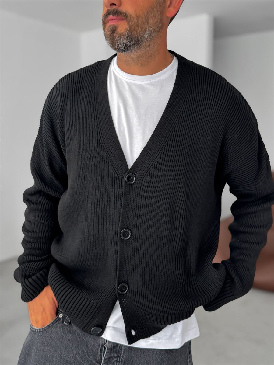 Buttoned Oversize Knitted Cardigan