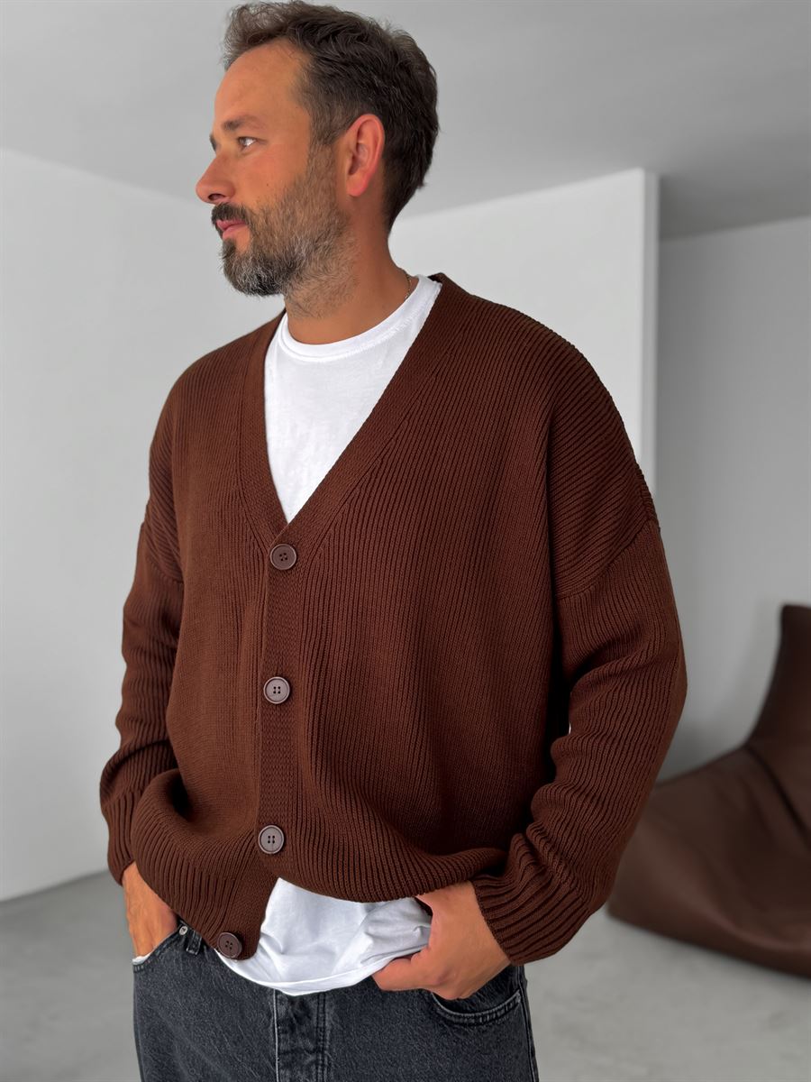 Buttoned Oversize Knitted Cardigan