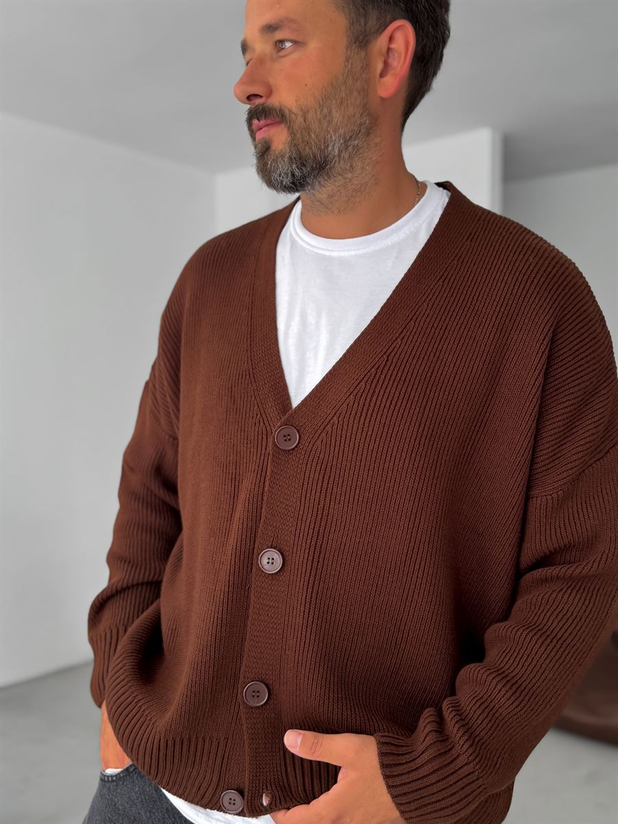 Buttoned Oversize Knitted Cardigan